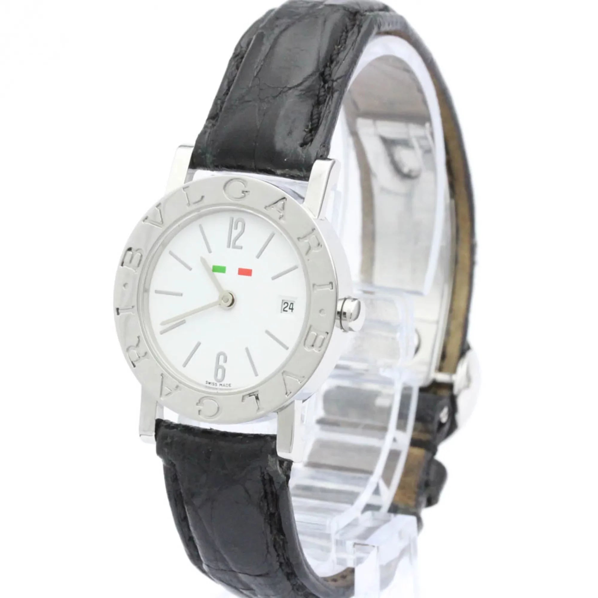 Pre-Owned Polished BVLGARI BVLGARI-BVLGARI Steel Quartz Ladies Watch BB26SL BF558550 (Good)
