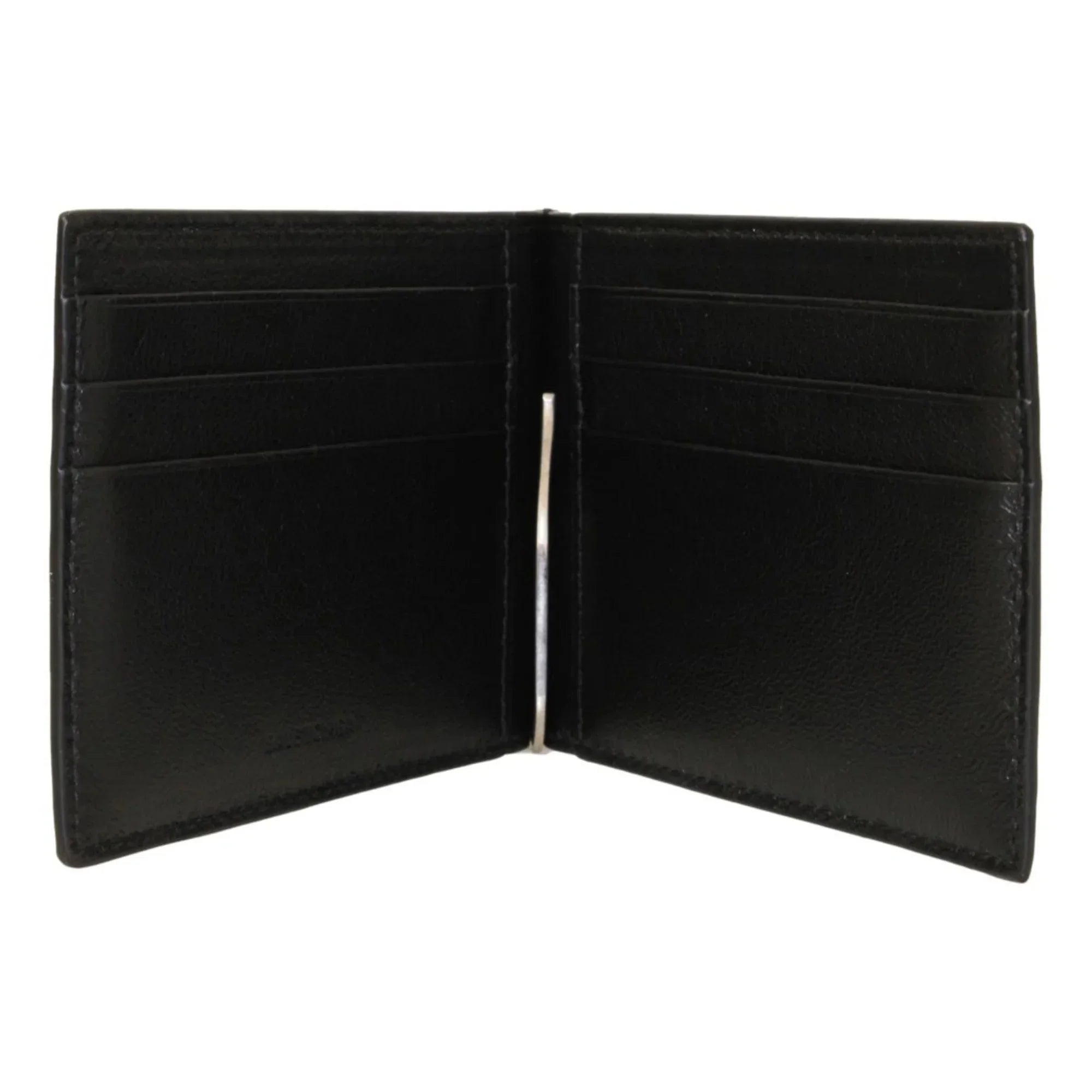 Balenciaga Cash Black Leather Scribble Logo Money Clip Wallet 625819