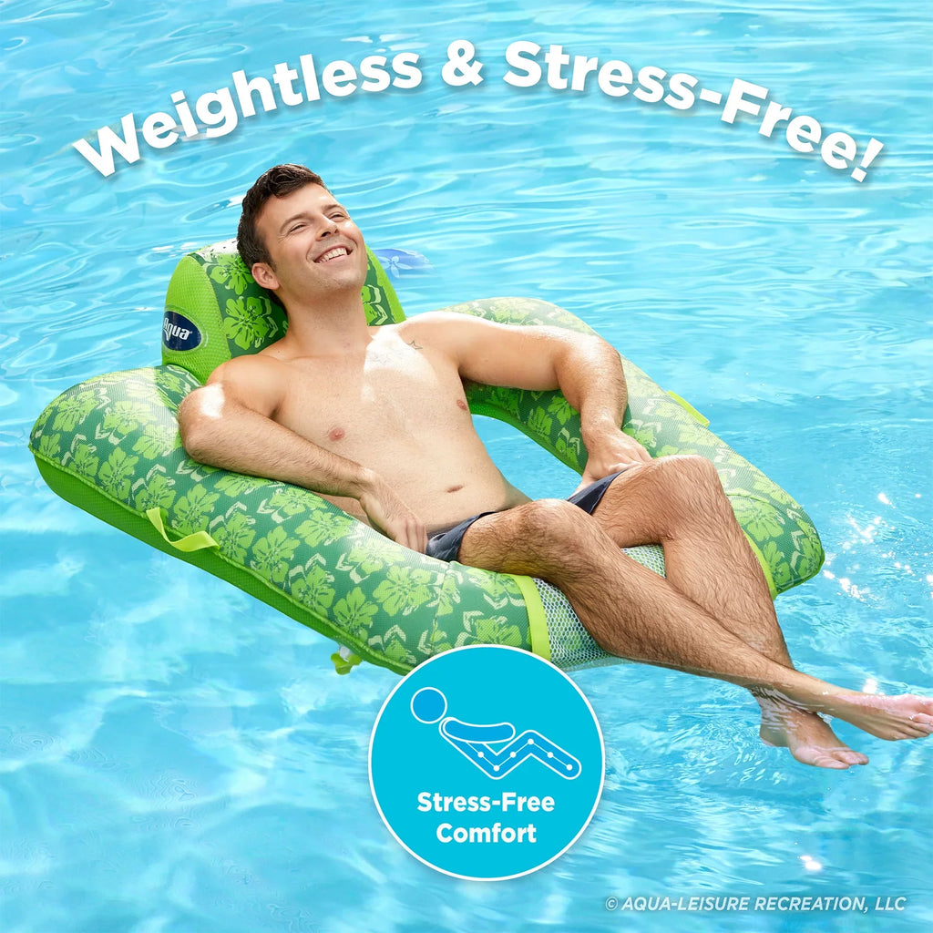 Aqua Leisure Campania 2in1 Lounger, Floral &  Zero Gravity Pool Float