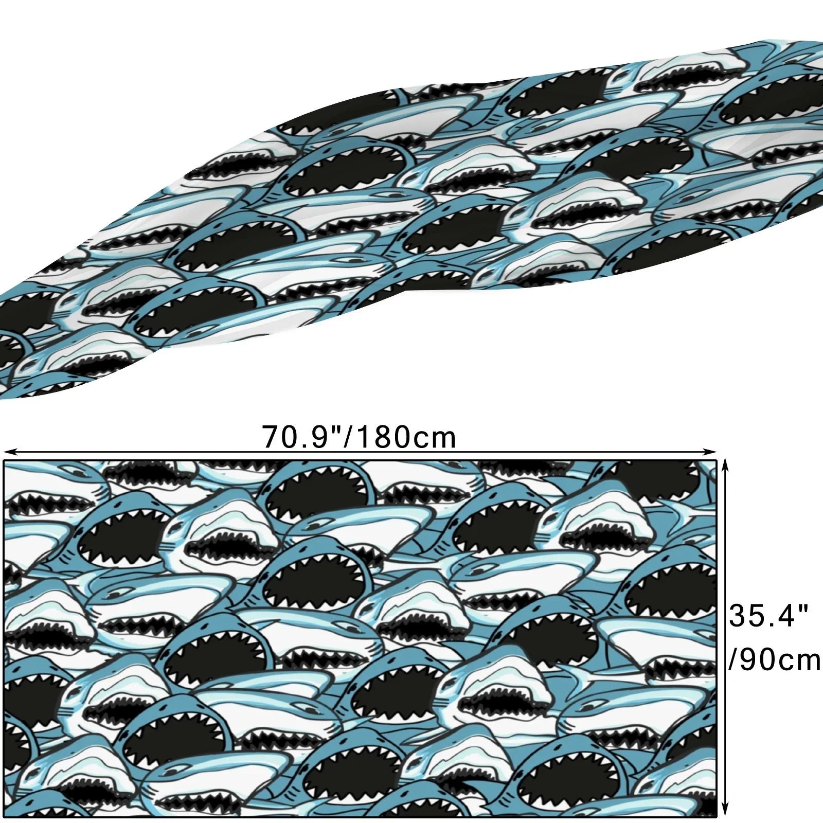 FREEAMG Angry Shark Silk Long Scarf for Women Large Oblong Sundisplay Shawls Wraps Neck Headscarf Hair Wraps Gift Packed