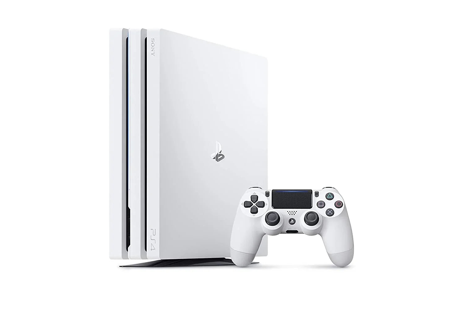 Sony PlayStation 4 Original 500GB Matte White Gaming Console With 2 Controller + G9 Earbuds With Microphone BOLT AXTION Bundle Like New