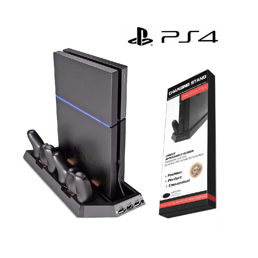 PS4 Cooling Station Vertical Stand with 2 Controller Charging Dock PlayStation 4
