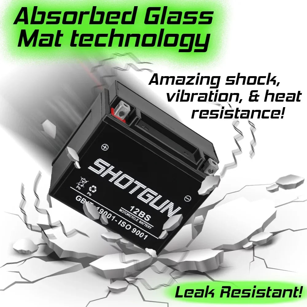 Shotgun YTX12-BS Motorsports Battery Compatible with Suzuki GSX-R1000