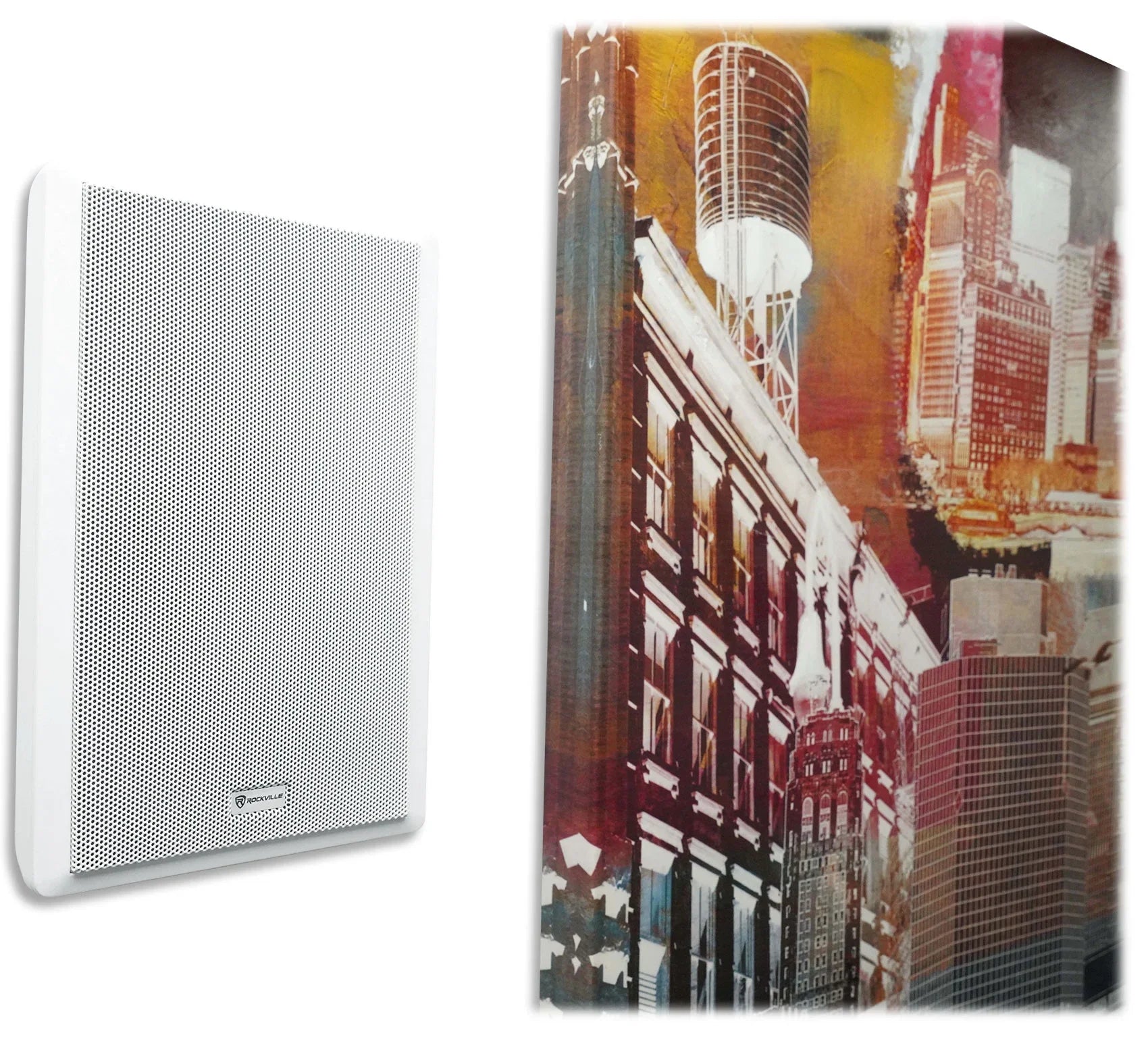6-Zone Amplifier+4 JBL Pendant+6 Slim White Wall Speakers 4 Restaurant/Bar/Cafe