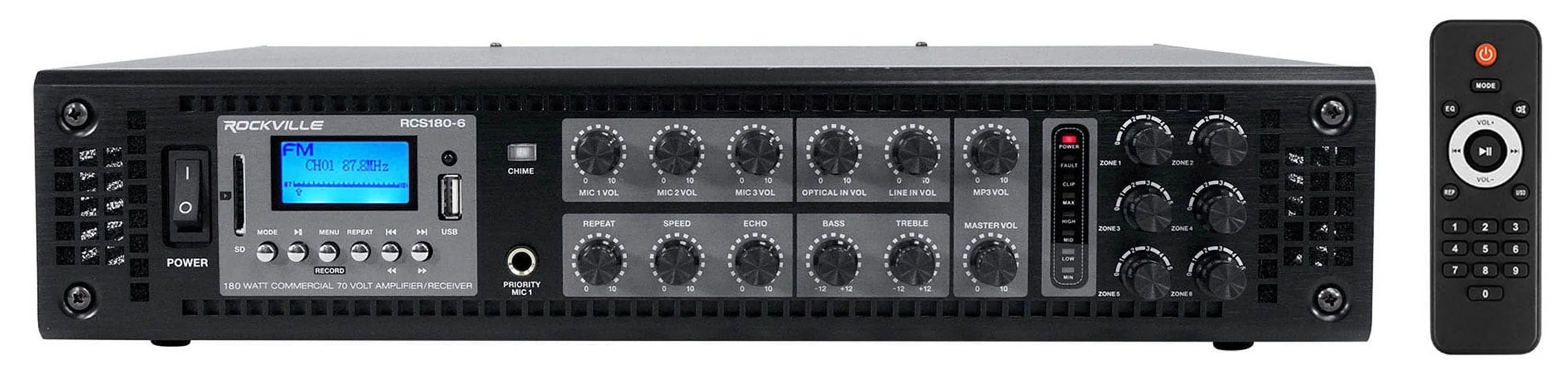 (8) JBL COL600-WH 24" White 70V Commercial Column Wall Mount Array Speakers+Amp