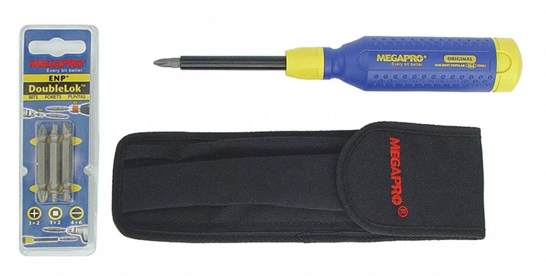 Megapro Multi-Bit Screwdriver, NumBits 6  6KIT4-B