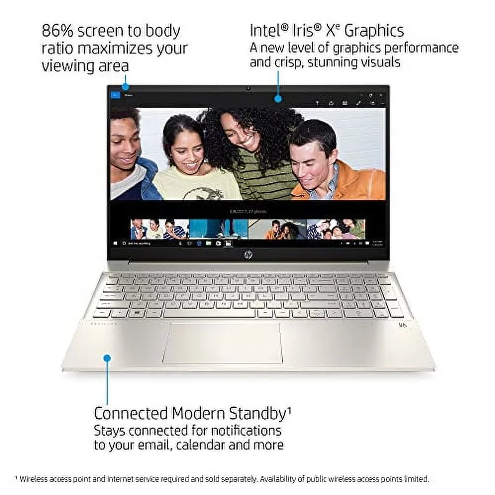 2022 HP Pavilion 15.6" FHD Touchdisplay Laptop 11th Gen Intel Core i7-1165G7 64GB DDR4 2TB NVMe SSD Iris Xe Graphics HDMI USB-C WiFi-6 Bluetooth Backlit Keyboard Windows 11 Pro w/ RATZK 32GB USB