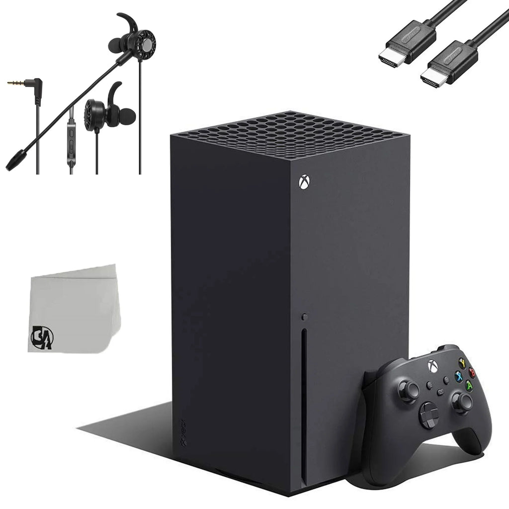 Microsoft Xbox Series X 16GB RAM Black Gaming Console + T5 Earbuds With Microphone BOLT AXTION Bundle Like New