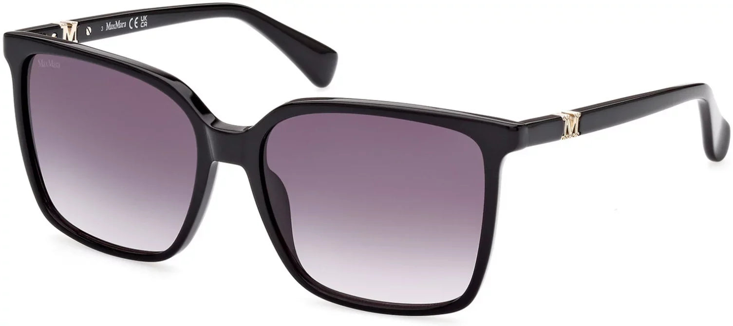 Sunglasses MaxMara MM 0046 Emme 11 01B Shiny Black, Maxmaragram "m" / Gradient S