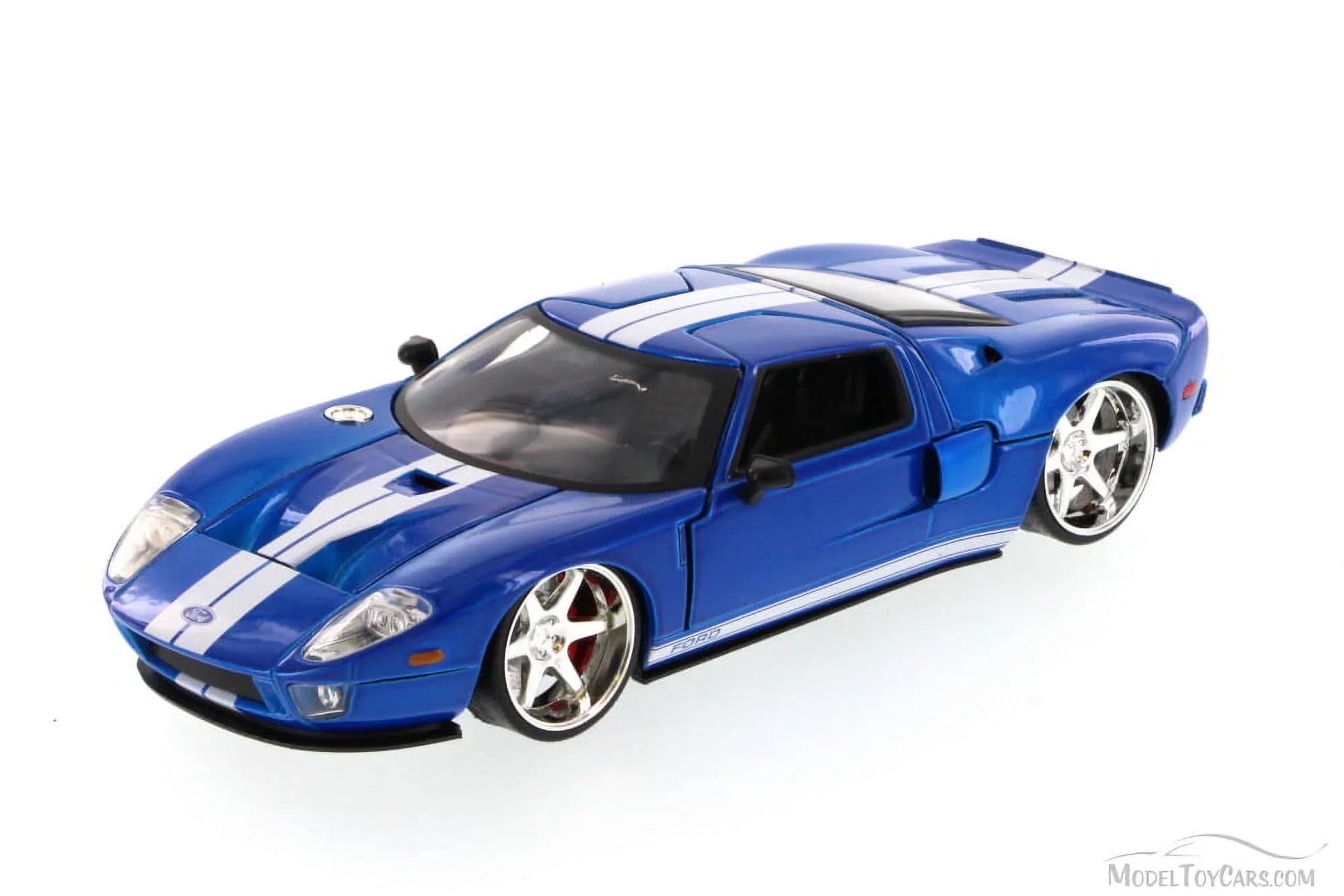 Ford GT Blue with White Stripes \Fast & Furious 7\" (2015) Movie 1/24 Diecast Model Car by Jada"