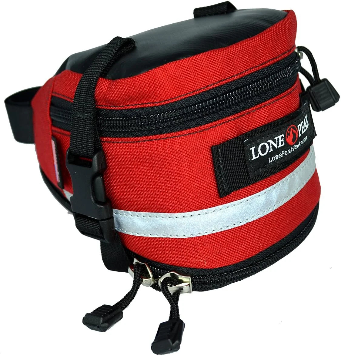 Lone Peak Deluxe Expandable Bicycle Seat Bag Red