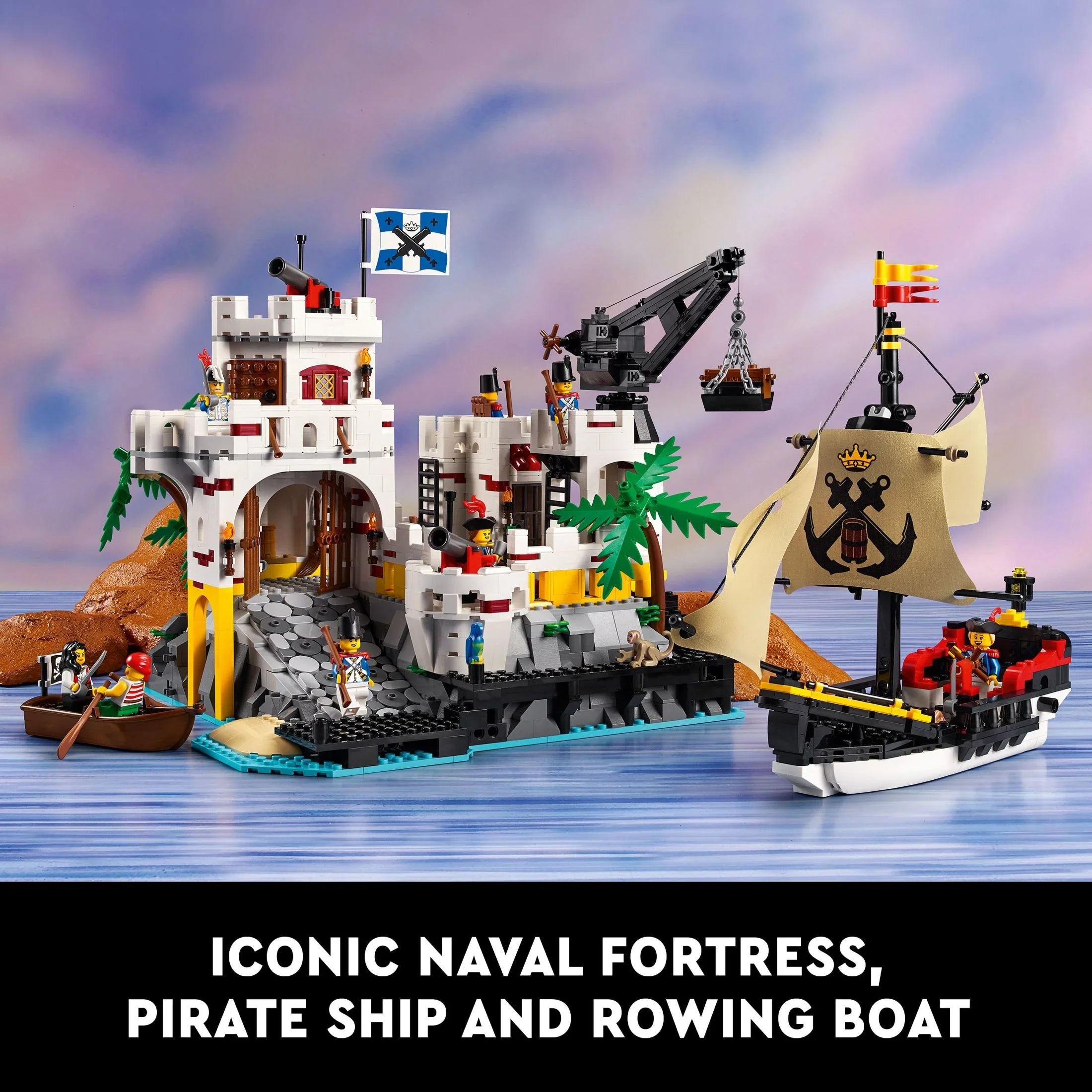 LEGO Icons Eldorado Fortress Building Kit, Pirate Gift, Includes Pirate Ship and 8 Minifigures, Nostalgic Gift Idea for Adults Who Love a Rewarding Project, Home Office Décor, 10320