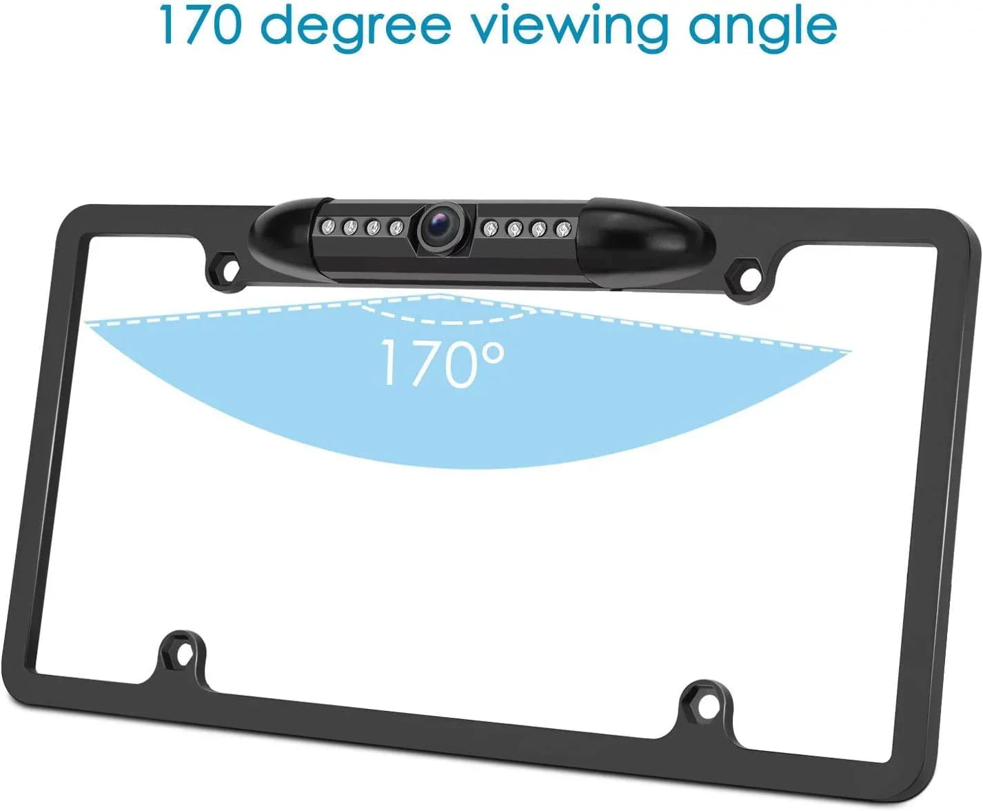 Backup Camera Rearview License PLatitudee Frame for Jensen CAR8000 Black