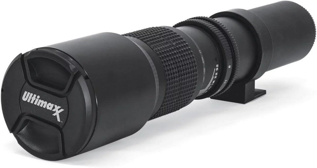 Ultimaxx 500mm/1000mm f/8 Multi-Coated Preset Telephoto Lens Includes Ultimaxx 2.0X Tele-Converter + T-Mount Adapter for Canon EF Mount & Microfiber Cleaning Cloth - Compatible with SLR/DSLR Cameras