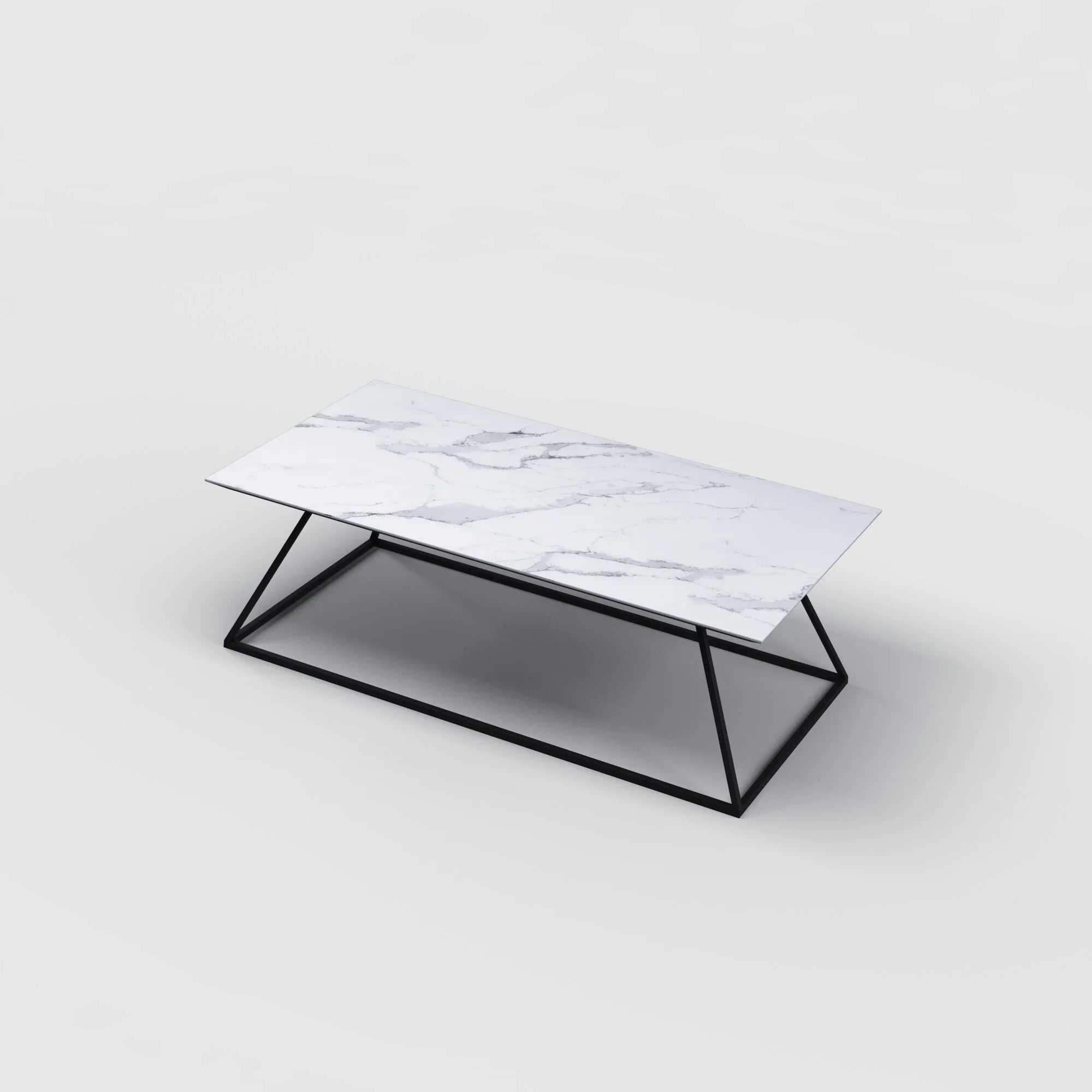 B-Modern  Savvy Modern White Carrara Coffee Table