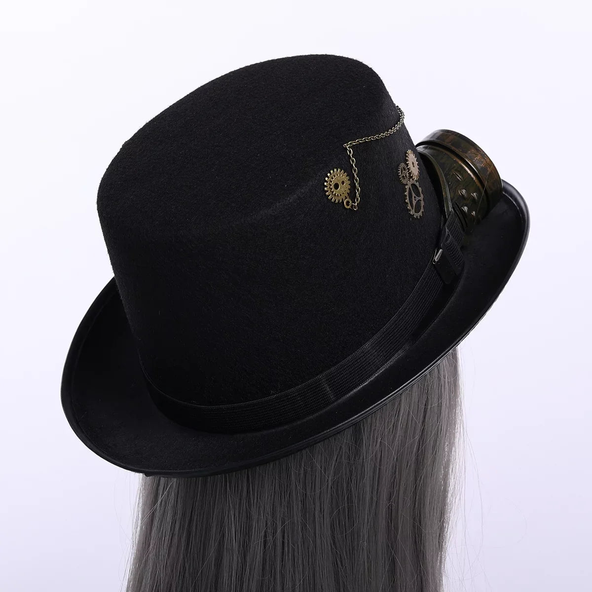 GRACEART Unisex Steampunk Top Hats with Goggle Gothic Punk Hallo Hat