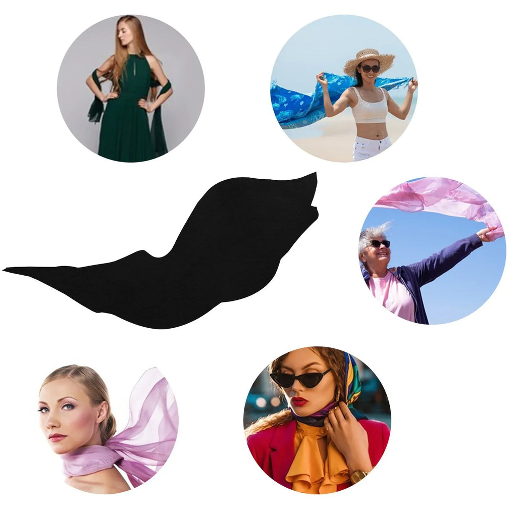 FREEAMG Blank Blackboard Wall Silk Long Scarf for Women Large Oblong Sundisplay Shawls Wraps Neck Headscarf Hair Wraps Gift Packed