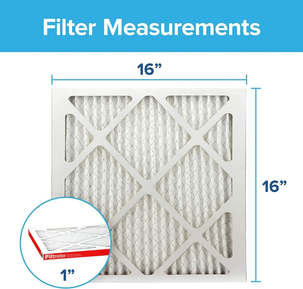Filtrete 16x16x1, AC Furnace Air Filter, MPR 1000, Micro Allergen Defense, 6-Pack (exact dimensions 15.81 x 15.81 x 0.81)