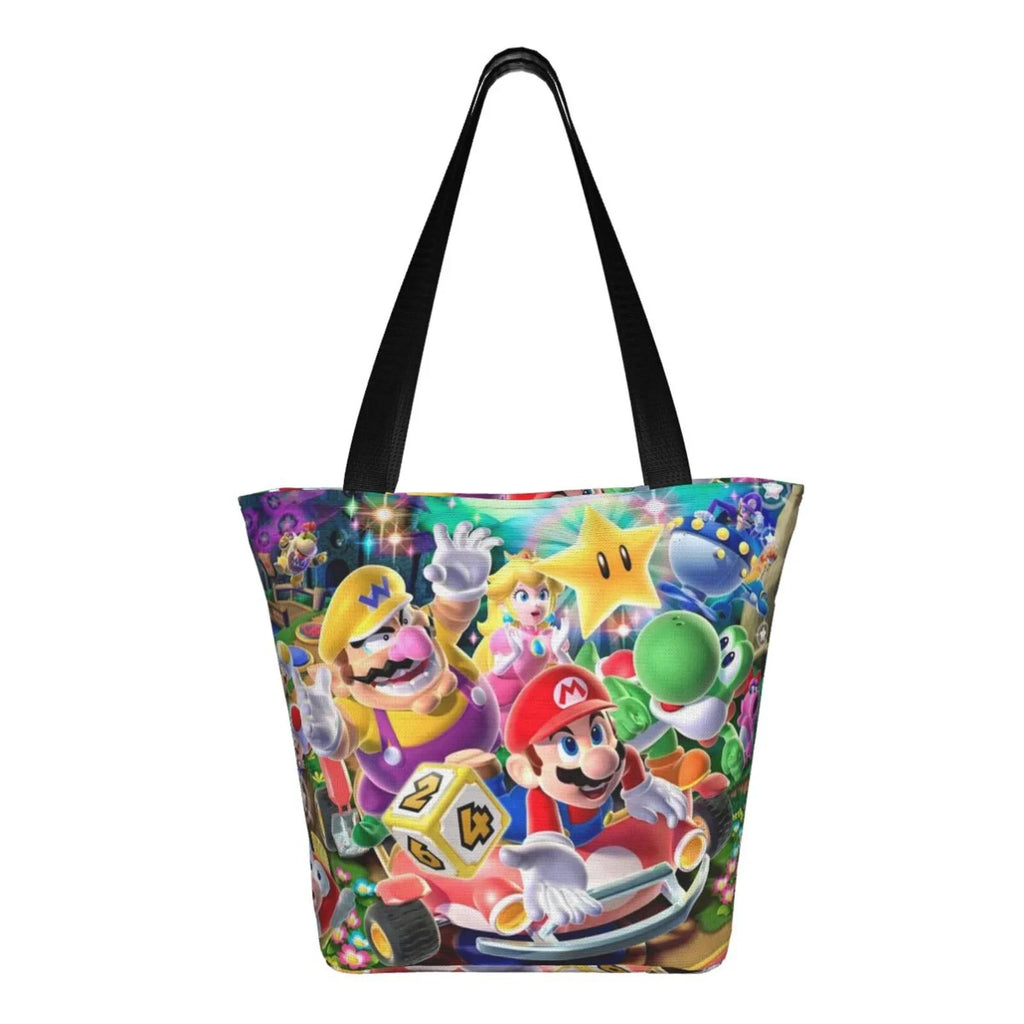 Super Mario Poster Women's Tote Bag Large Capacity Shoulder Handbag For Travel Beach Shopping Business Work School