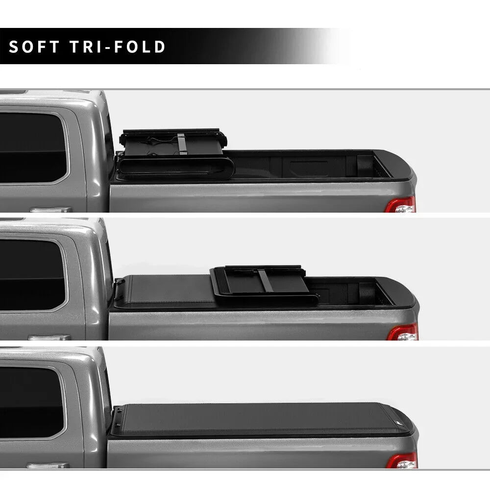 Ledkingdomus 6.4ft Bed Tonneau Cover Soft Tri-Fold for 2002-2023 Dodge Ram 1500 2500 3500 Classic