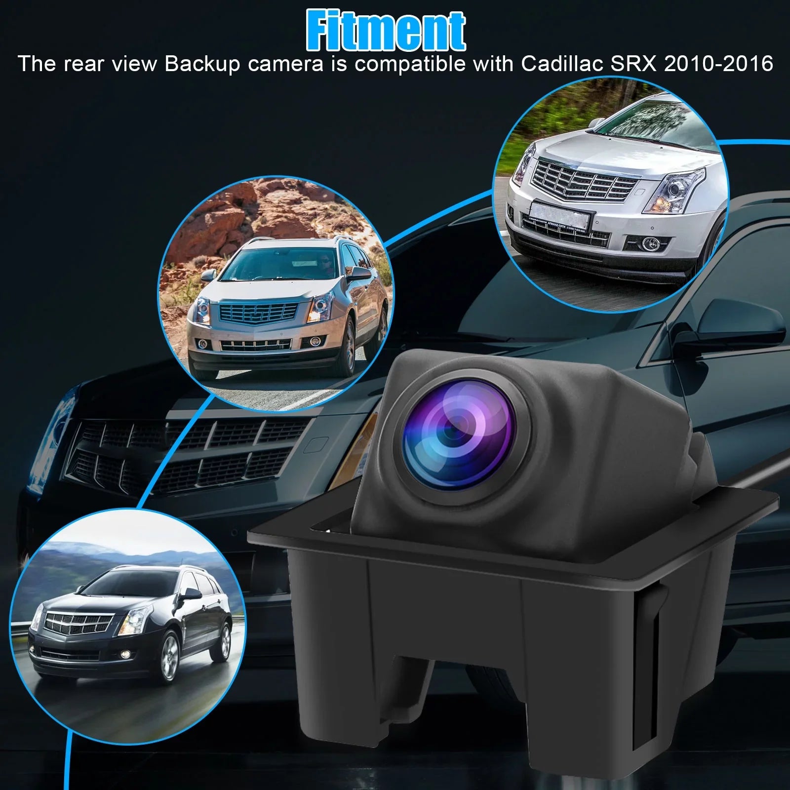 Rear View Backup Camera for Cadillac SRX, TSV Back Up Parking Assist Cam 23205689, 22915398, 15926122, 20910350 Replacement for 2010 2011 2012 2013 2014 2015 2016 Cadillac SRX