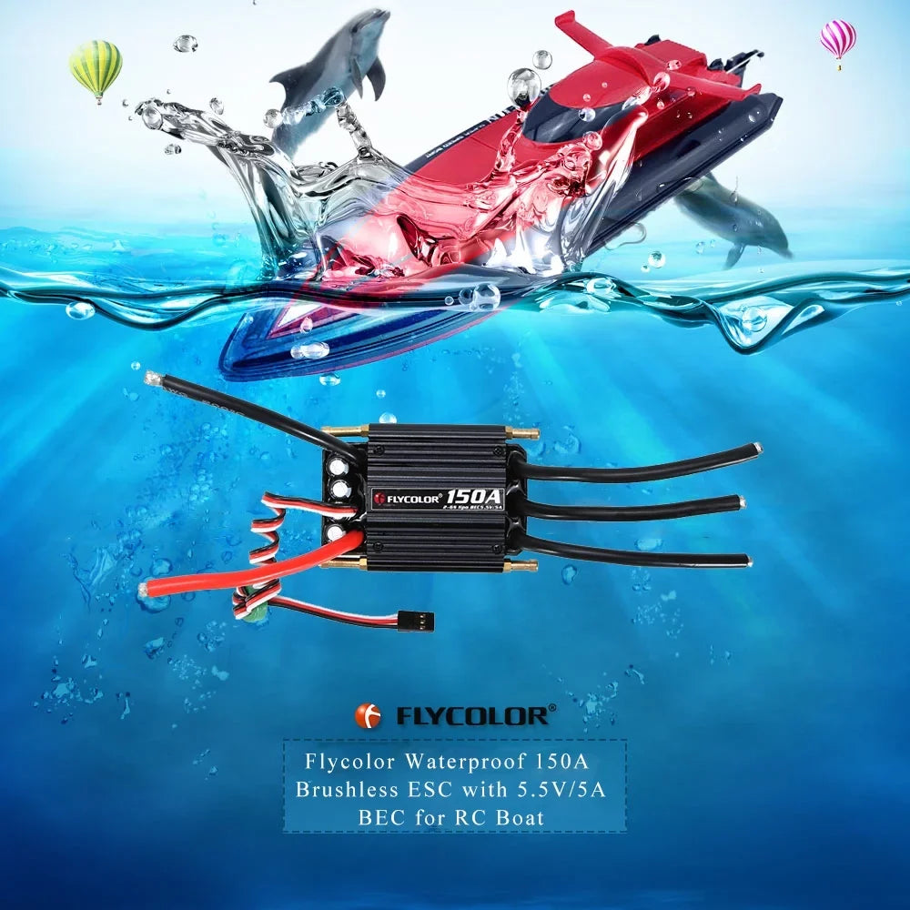 Pinnaco Brushless ESC Electronic Speed Controller with 5.5V/5A BEC for RC Boat