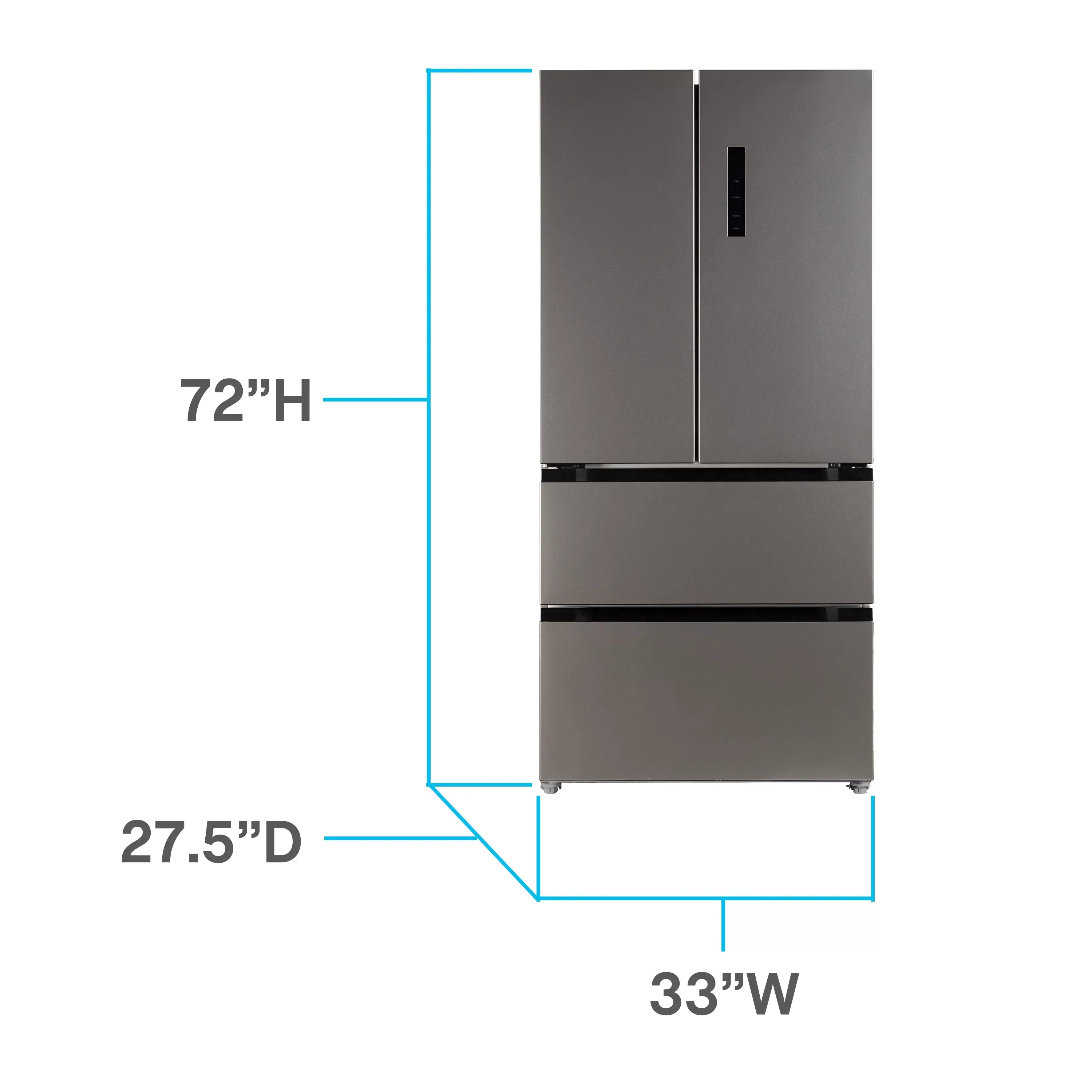 Avanti Frost Free French Door Refrigerator, 18.0 cu. ft., in Stainless Steel (FFFDD18L3S)