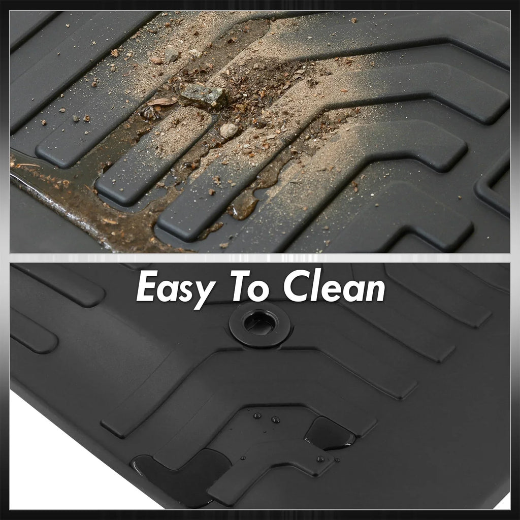 AJP Distributors All Weather Season Proof Rubber Floor Mats Front Rear Set Compatible/Replacement For Chevy Colorado GMC Canyon Crew Cab 2015 2016 2017 2018 2019 2020 2021 2022 15 16 17 18 19 20 21 22