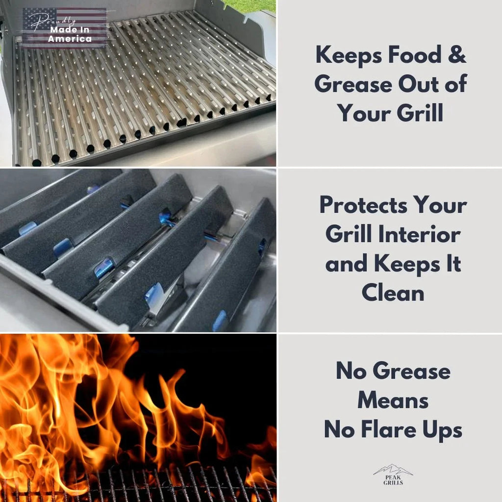 Peak Grills™ | Grill Grate Replacement System for Weber Genesis II, Half Grate Surface.