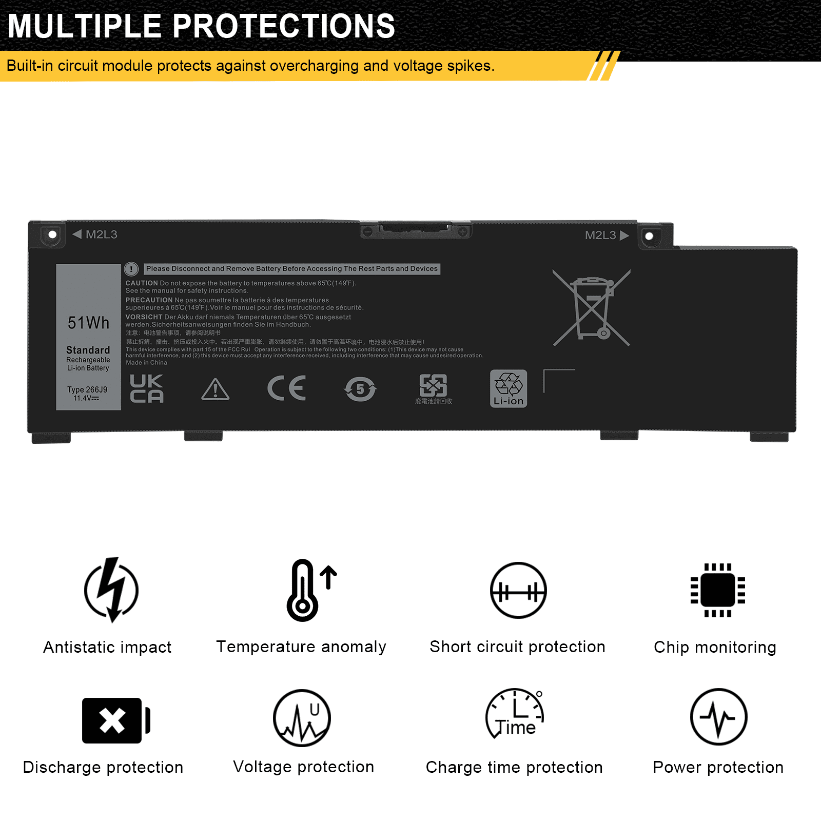FOR DELL G3 3590 G5 5500 G5 SE 5505 11.4V 51WH 4255MAH LI-ION BATTERY 415CG