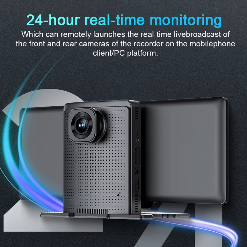 Pinnaco Dash Camera with Multi-language Dual Lens, Night Viewing DVR, and 170 Degree Wide Angle
