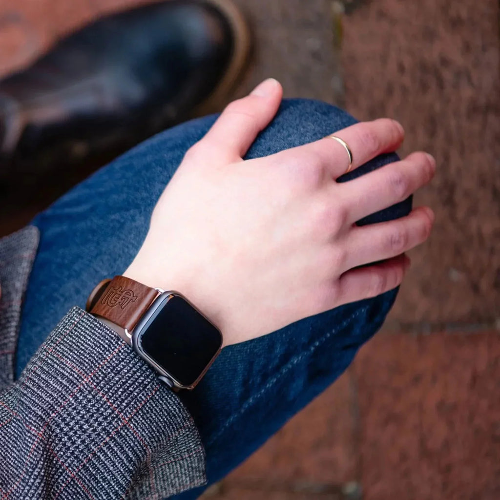 Brown St. Louis Cardinals Leather Apple Watch Band