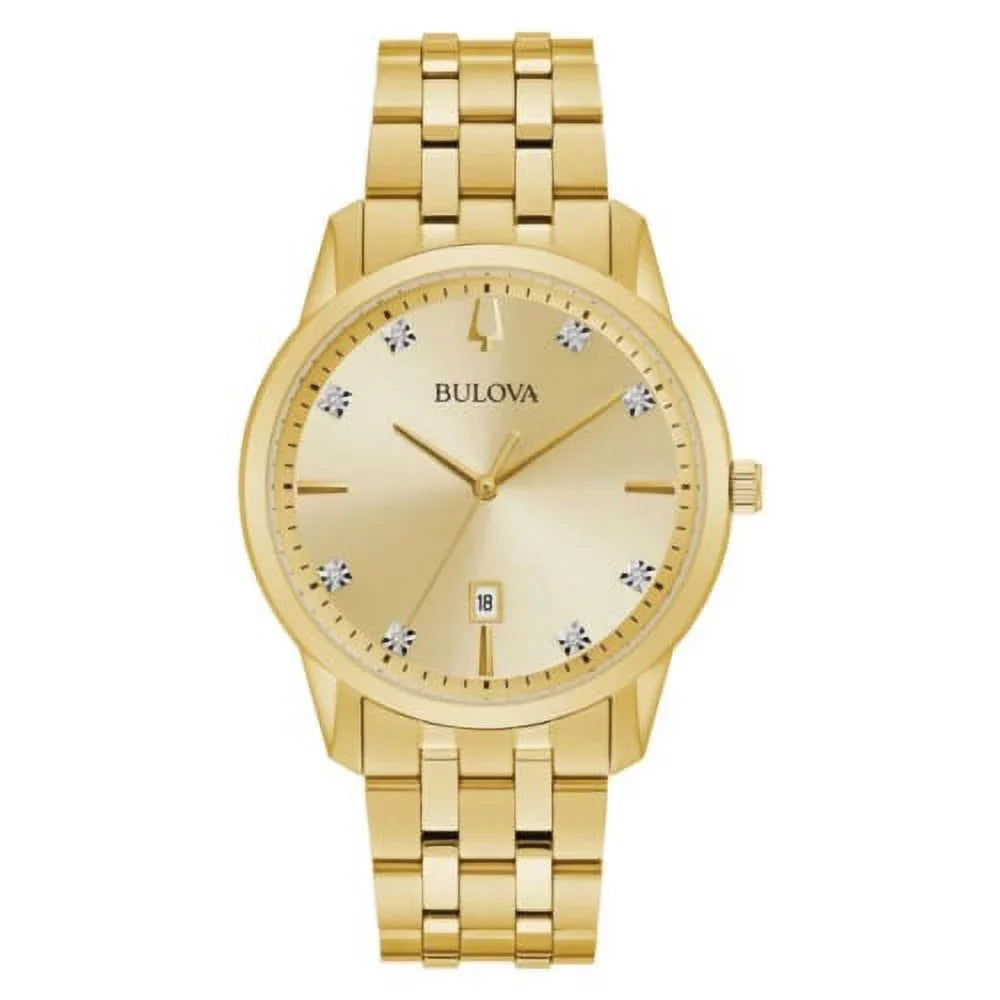 Bulova Sutton Men's Quartz Gold-Tone Date Indicator 40mm Watch 97D123