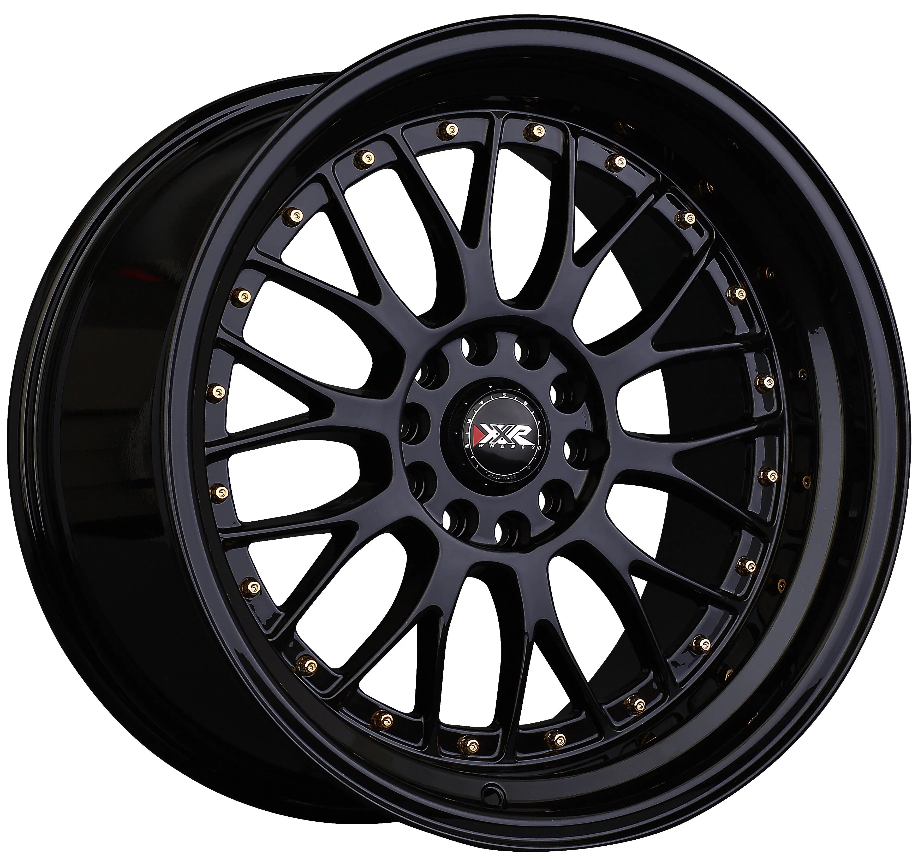 XXR 536 15x8 4x100/4x114.3 20et Black / Gold Rivets Wheel