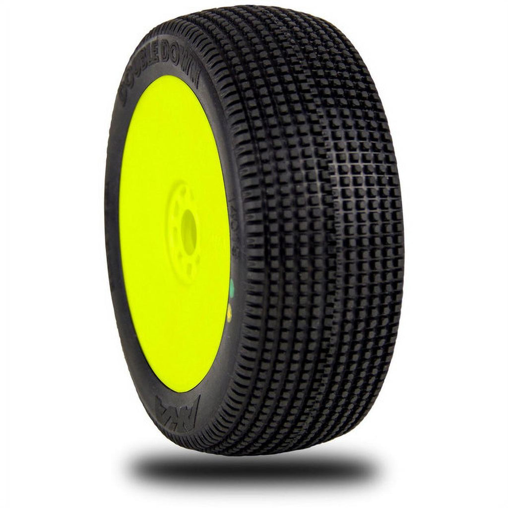 AKA Racing 14019QRY 1:8 Buggy Double Down Soft Evo Mounted Yellow wheels and tir