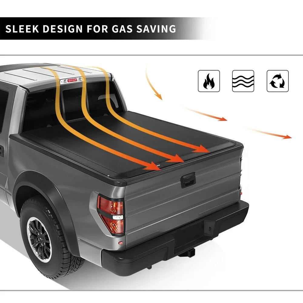 Ledkingdomus 6.4ft Bed Tonneau Cover Soft Tri-Fold for 2002-2023 Dodge Ram 1500 2500 3500 Classic