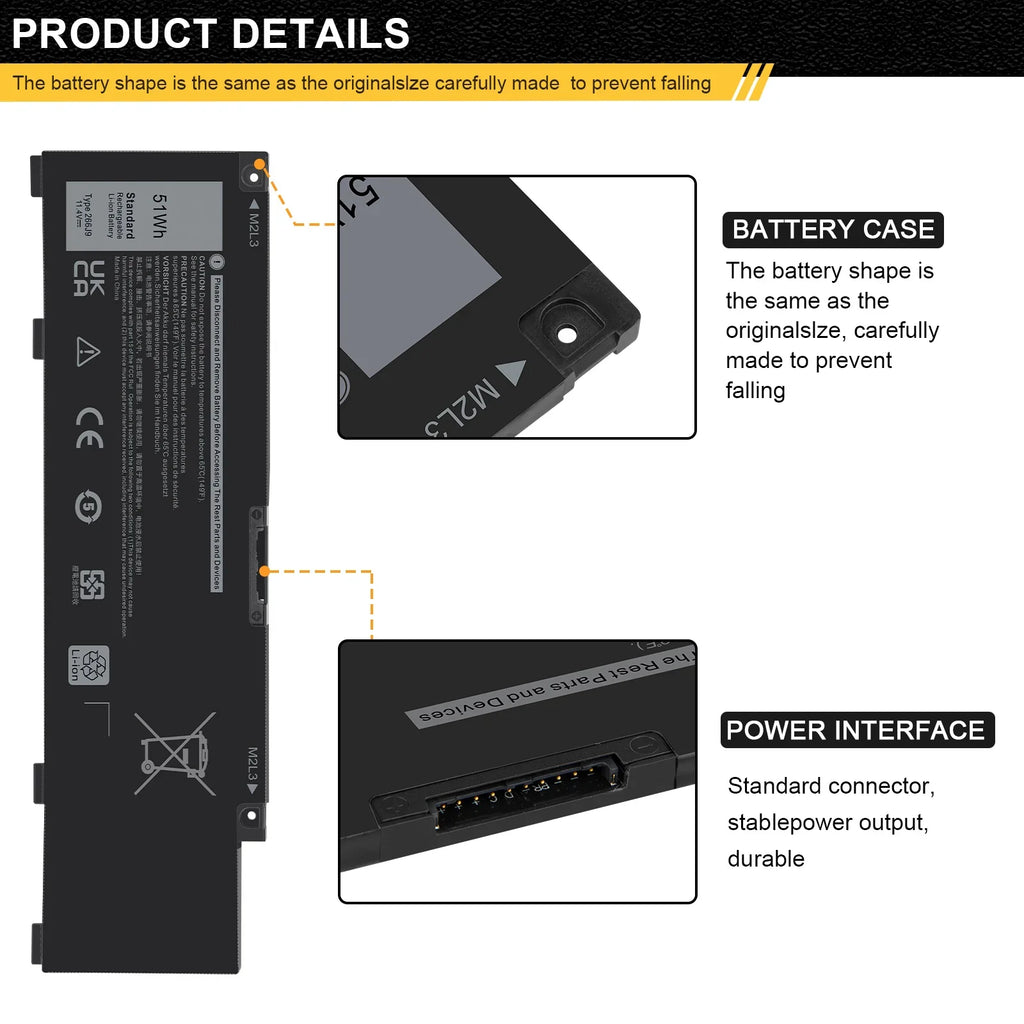 FOR DELL G3 3590 G5 5500 G5 SE 5505 11.4V 51WH 4255MAH LI-ION BATTERY 415CG