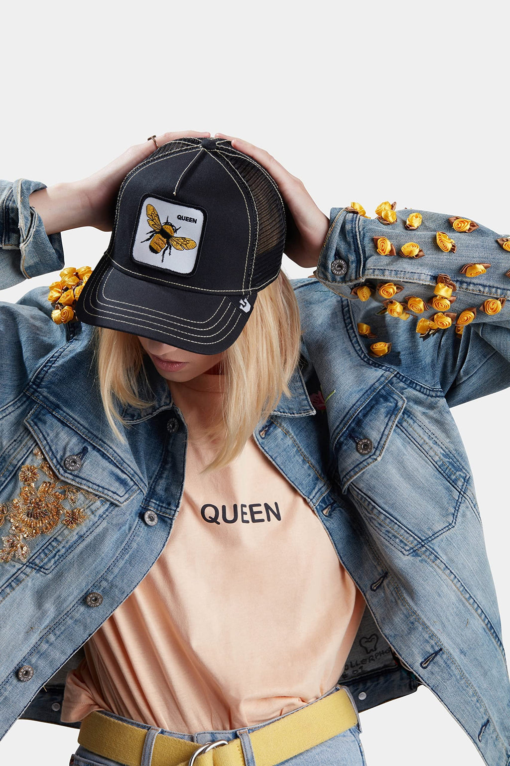 Goorin Bros. The Farm Unisex Original Adjustable Snapback Trucker Hat, Black (Queen Bee), One Size