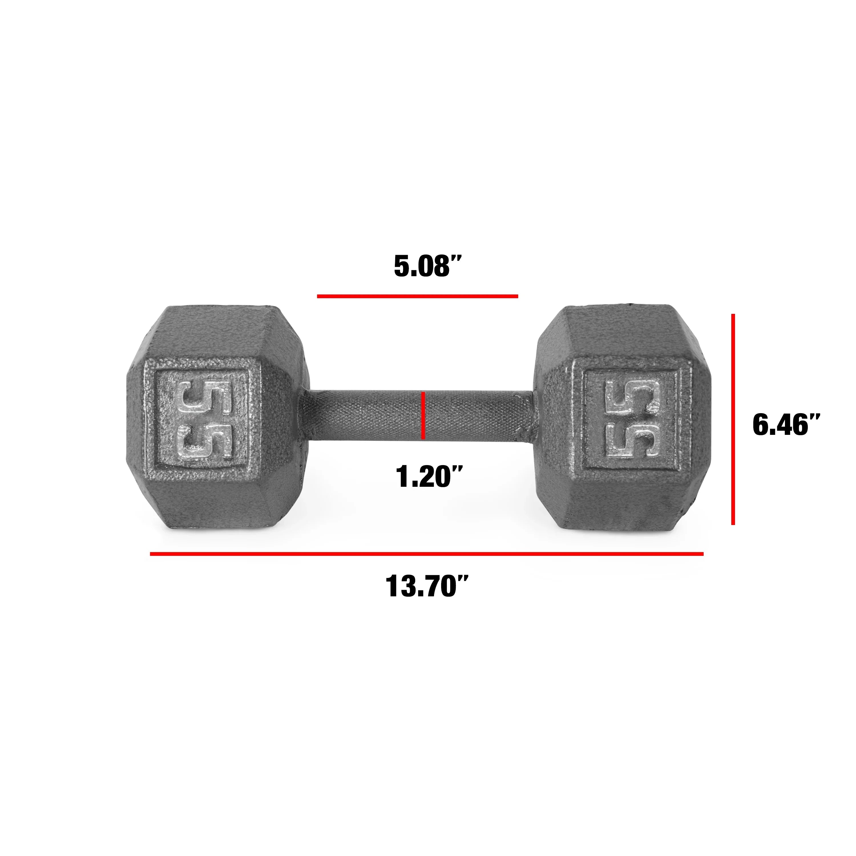 CAP Barbell 55lb Cast Iron Hex Dumbbell, Single