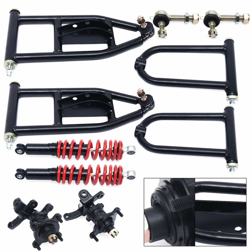 Front Suspension Arm Assembly Kit Upper/Lower Swingarm For Quad Bike ATV/Go Kart Suspension Swing Arm Steering Knuckle Spindle Upper/Lower For Buggy ATV Go Kart Upper&Lower A-Arm Swingarm