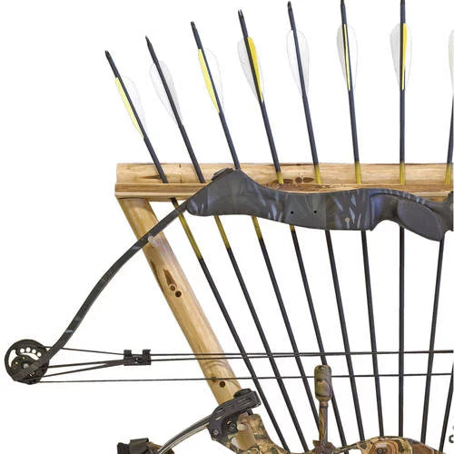 Rush Creek Creations Rustic 2 Compound Bow - 12 Arrow Archery Wall Storage Rack