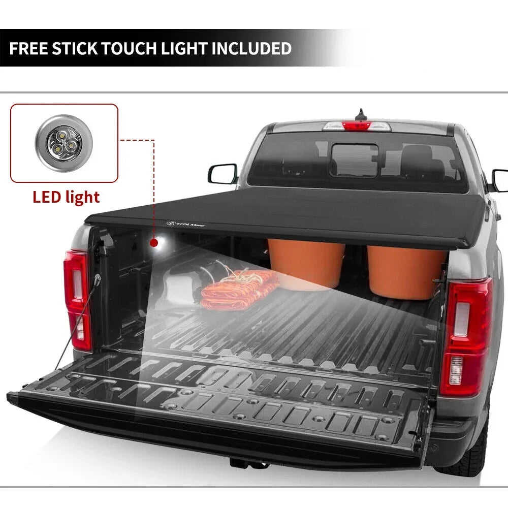 Ledkingdomus 6.4ft Bed Tonneau Cover Soft Tri-Fold for 2002-2023 Dodge Ram 1500 2500 3500 Classic