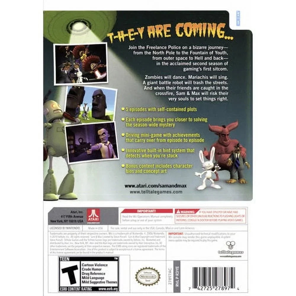 Sam and Max 2: Beyond Time & Space, Atari, Nintendo Wii, 742725278974