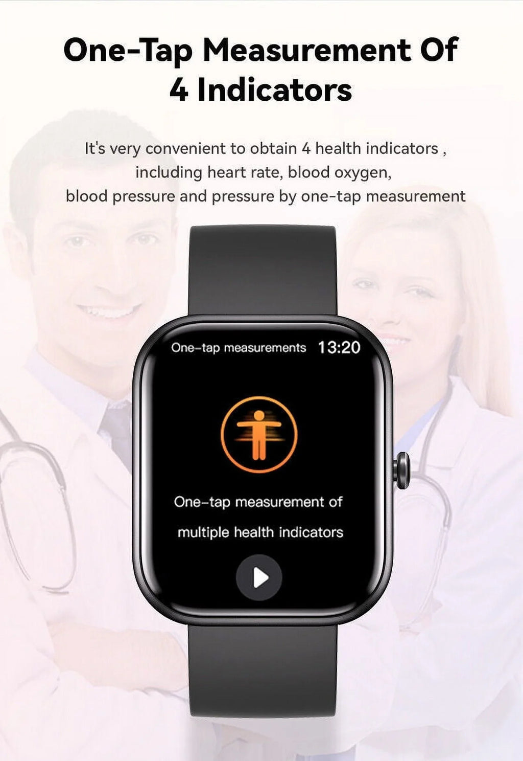 GTS5 Smart Watch Blood Pressure Fitness Tracker Women Men for Android and iOS Black