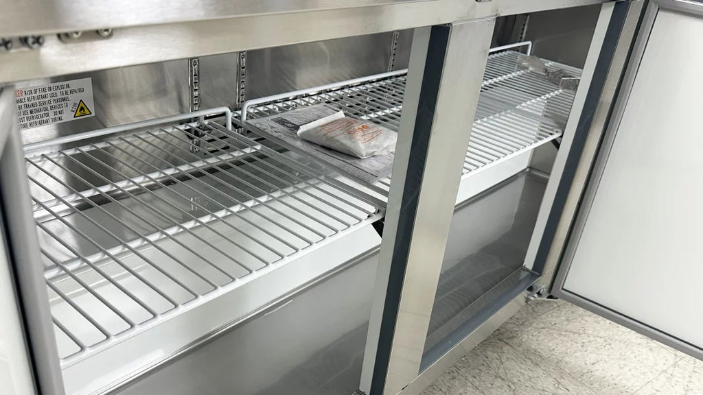 72 ins Commercial Three Door Undercounter Stainless Steel Refrigerator 15.5 Cu. ft.