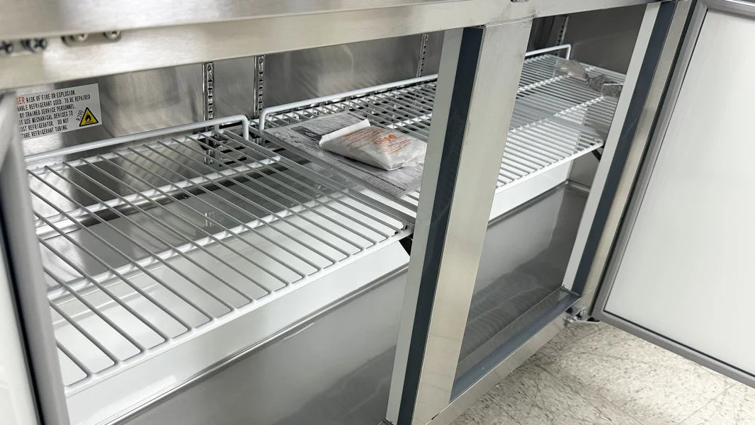 72 ins Commercial Three Door Undercounter Stainless Steel Refrigerator 15.5 Cu. ft.
