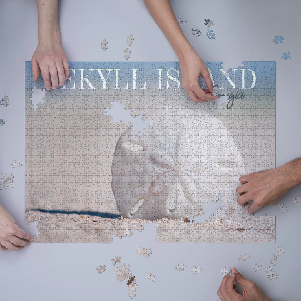 Jekyll Island, Georgia, Sand Dollar on Beach (1000 Piece Puzzle, Size 19x27, Challenging Jigsaw Puzzle for Adults and Family, Made in USA)