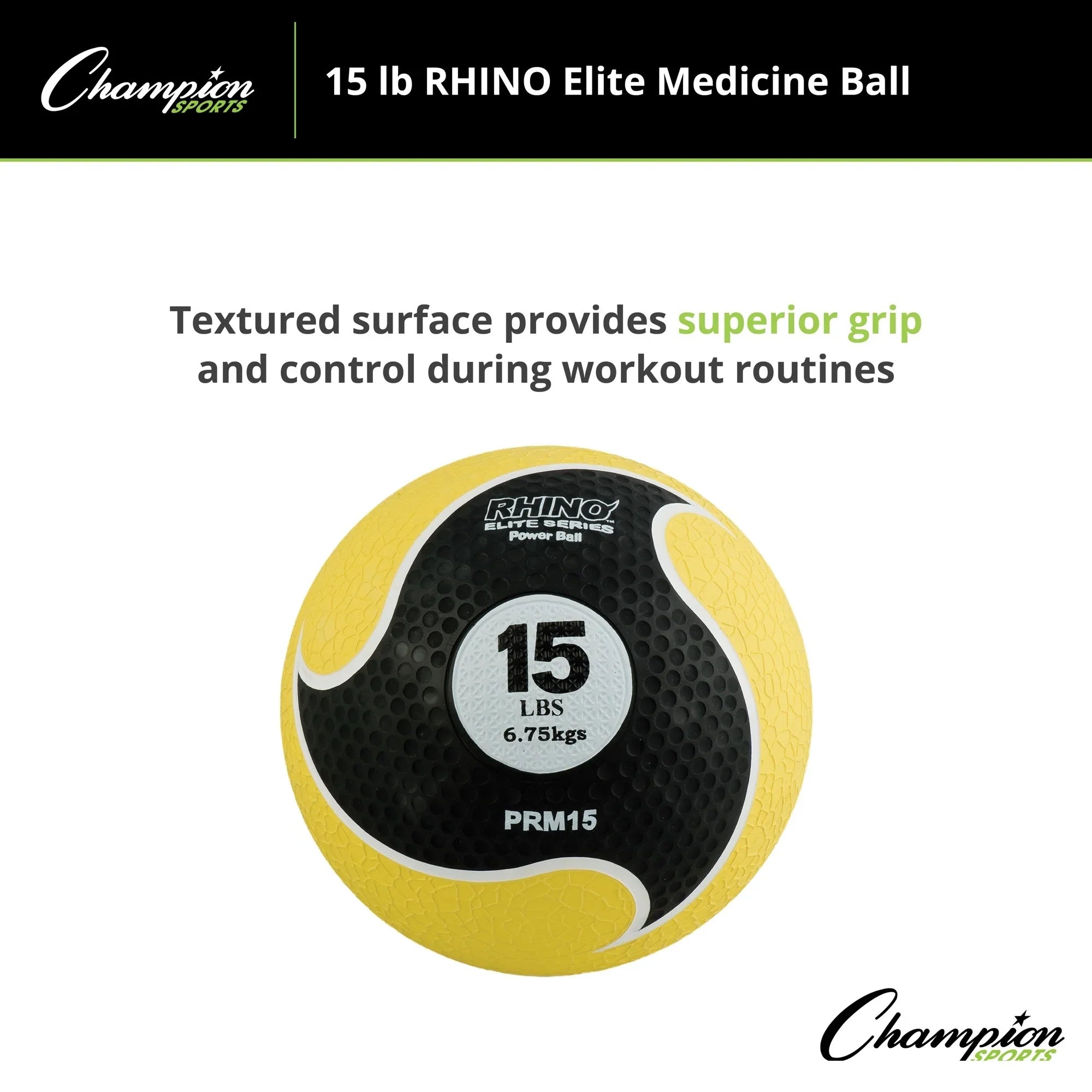Champion Sports 15lb Rhino® Elite Medicine Ball