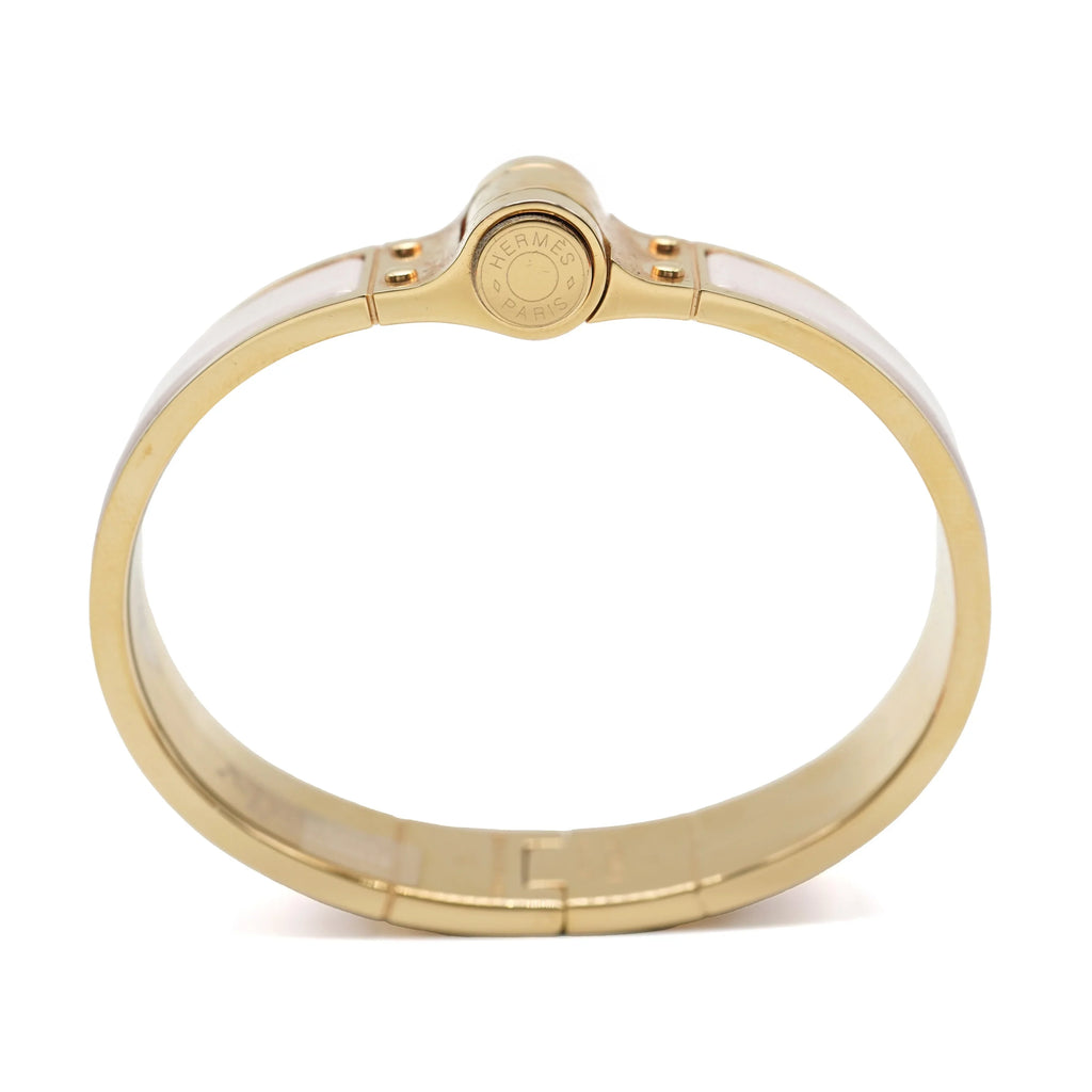 Hermes Charniere Uni Narrow Hinged Bracelet In Rose Candeur Pre-Owned