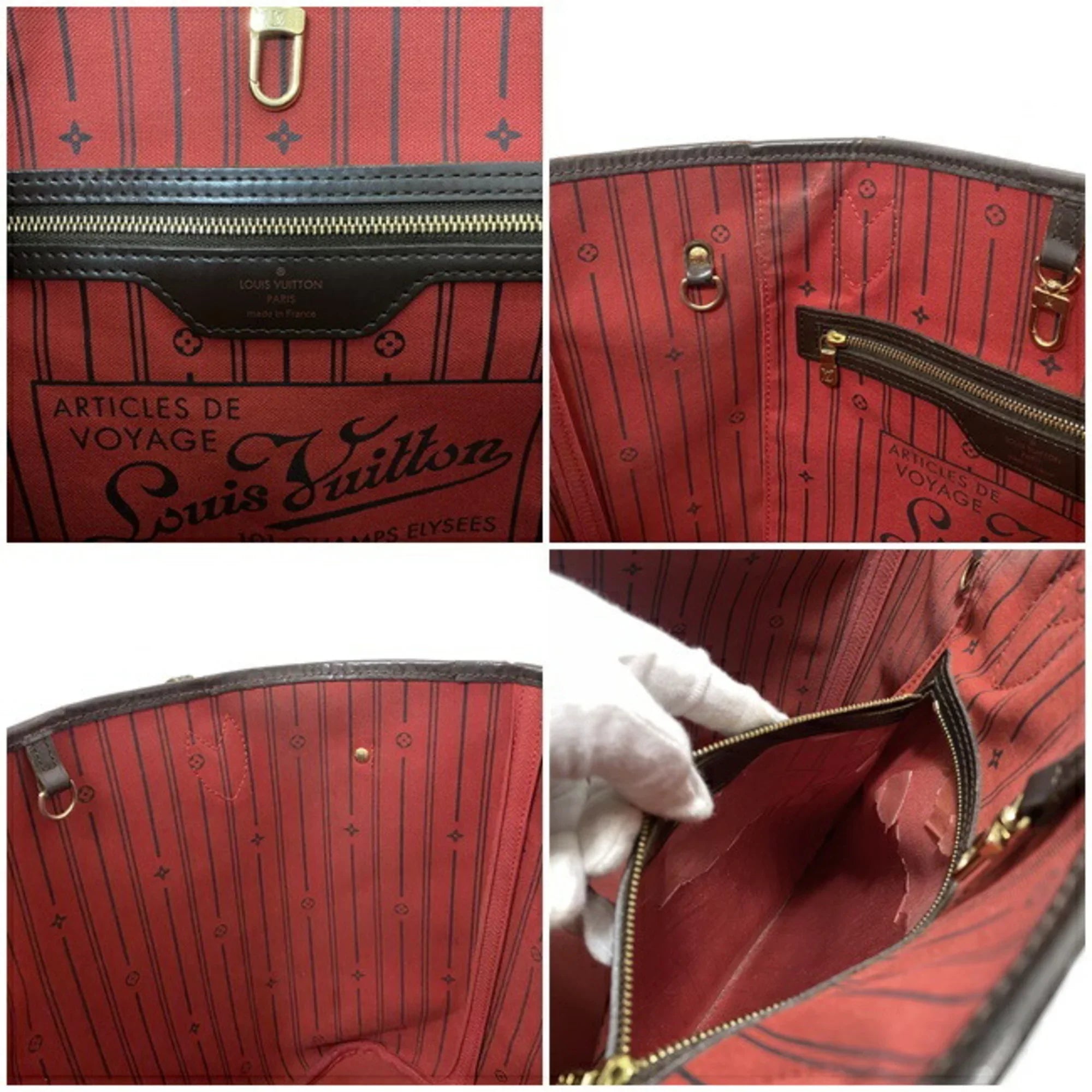 Pre-Owned Louis Vuitton Tote Bag Neverfull MM Brown Damier Ebene N51105 SP4039 LOUIS VUITTON Ladies (Fair)